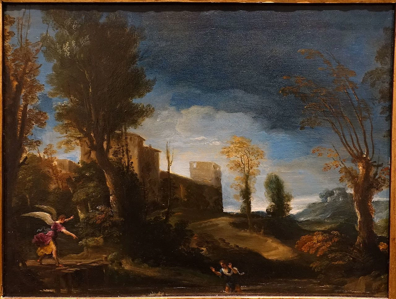 Giovanni Francesco Barbieri, il Guercino - 401, Paesaggio con Tobia e l'angelo, Blanton Museum of Art, Austin